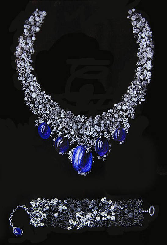 藝術與商業的交融 珠寶首飾素描彩鉛手繪的開發與銷售之路